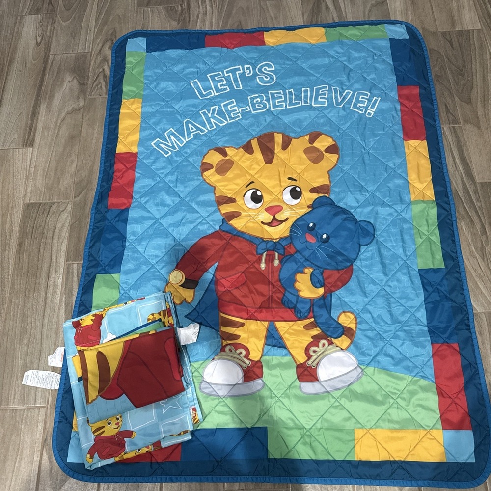 Daniel Tiger Neighborhood LETS MAKE BELIEVE Kid Quilt Flat Sheet Pillow Case Set